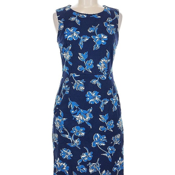 Lands' End Dresses & Skirts - Lands End Floral Sleeveless Blue Dress